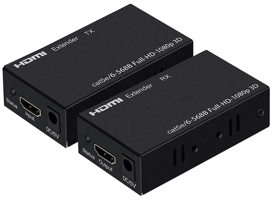Активный HDMI удлинитель Gsmin CV-02 по витой паре 5e/6 568B FullHD 1080p 3D Black-0